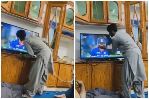 Watch: Afghanistan fan celebrates India's win vs Pakistan by kissing Hardik Pandya on TV screen, video shatters internet