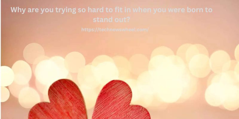 Why are you trying so hard to fit in when you were born to stand out?